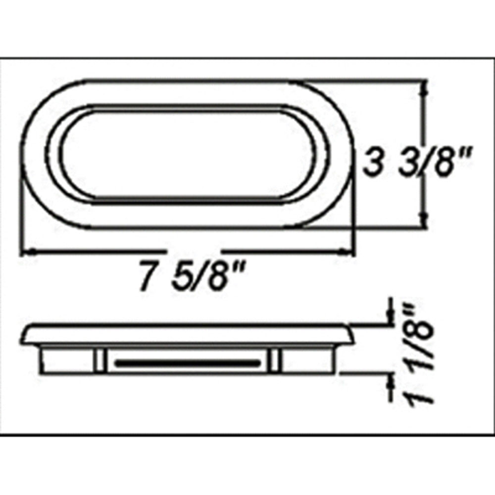 (image for) Trailer Stop/Turn/Tail Light Kit LED 6'' Oval 6 Diode Red Fleet Dexter/Redneck #LTO4-200