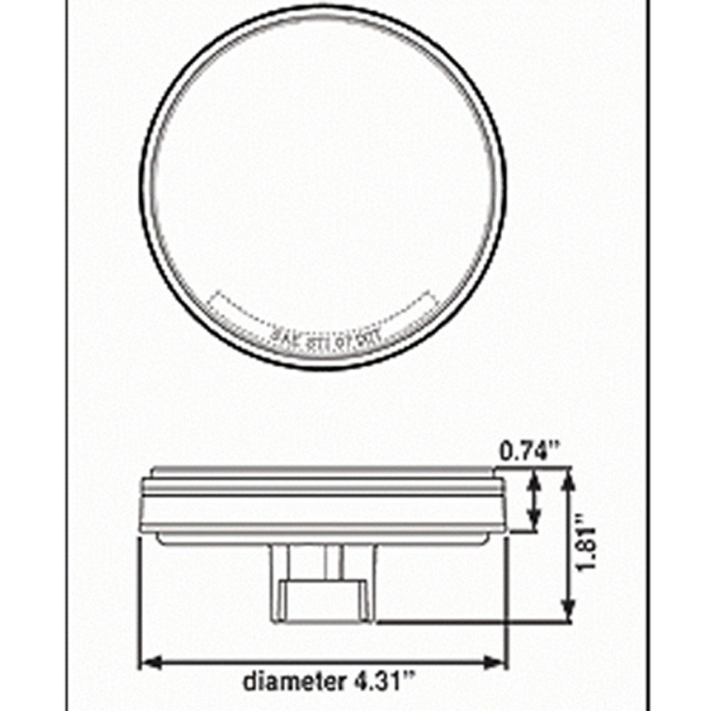 (image for) Trailer Stop/Turn/Tail Light Kit LED 4'' Round 7 Diode Red Dexter/Redneck #LT04-210
