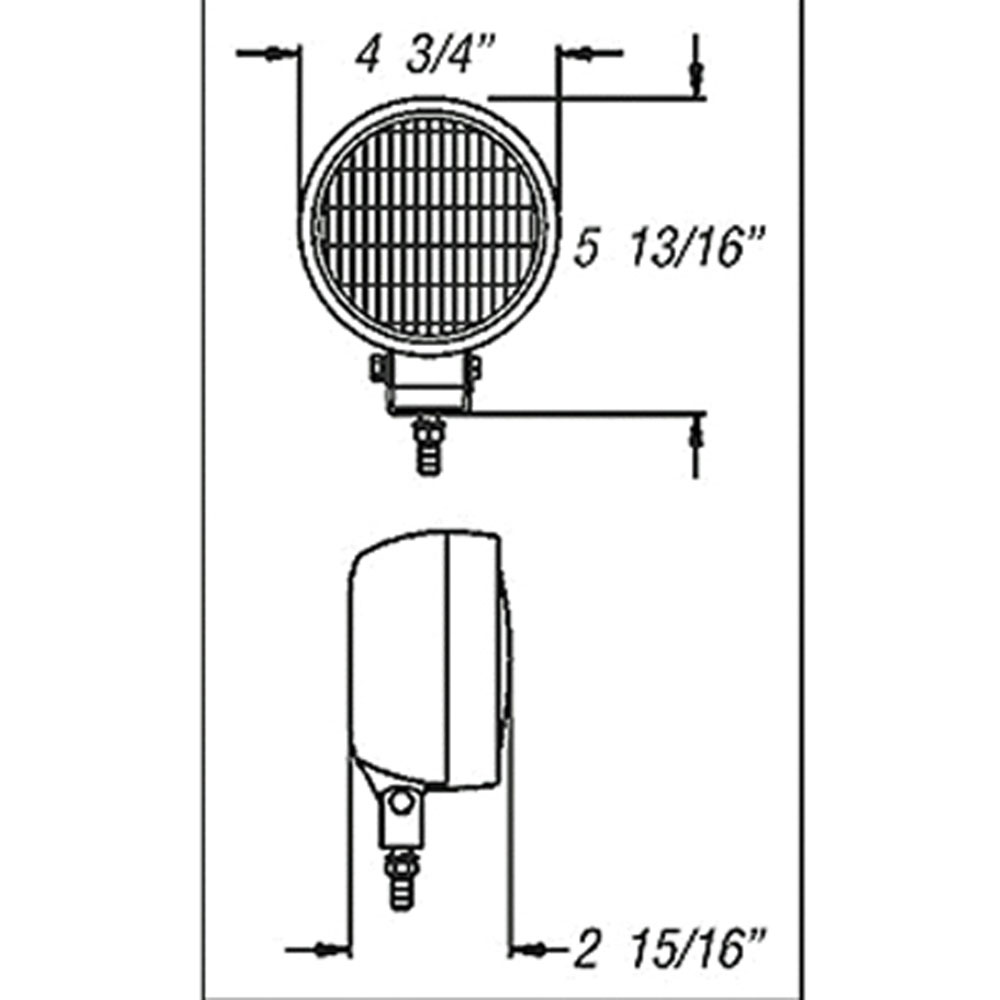 (image for) Trailer Work Light Incandescent 5" Round Clear Dexter/Redneck #LT05-125