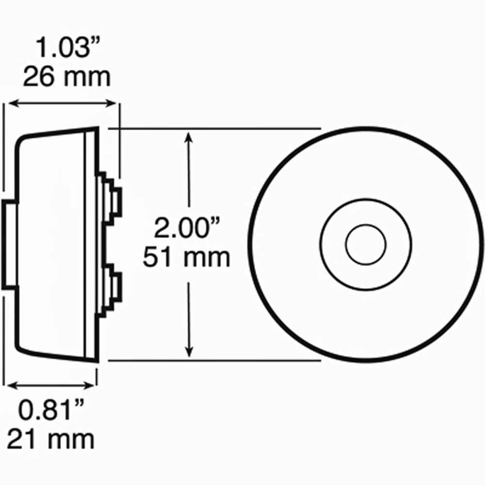(image for) Trailer Marker Clearance Light Only LED 2" Round 5 Diode Red Piranha Dexter/Redneck #M165R