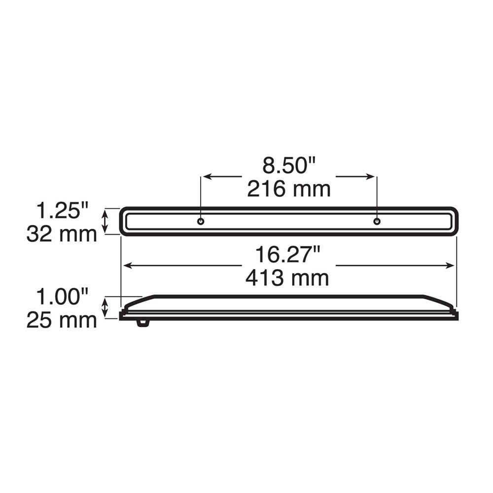 (image for) Trailer Identification Light Bar LED 16.27" 6 Diode Red Dexter/Redneck #M169-3R