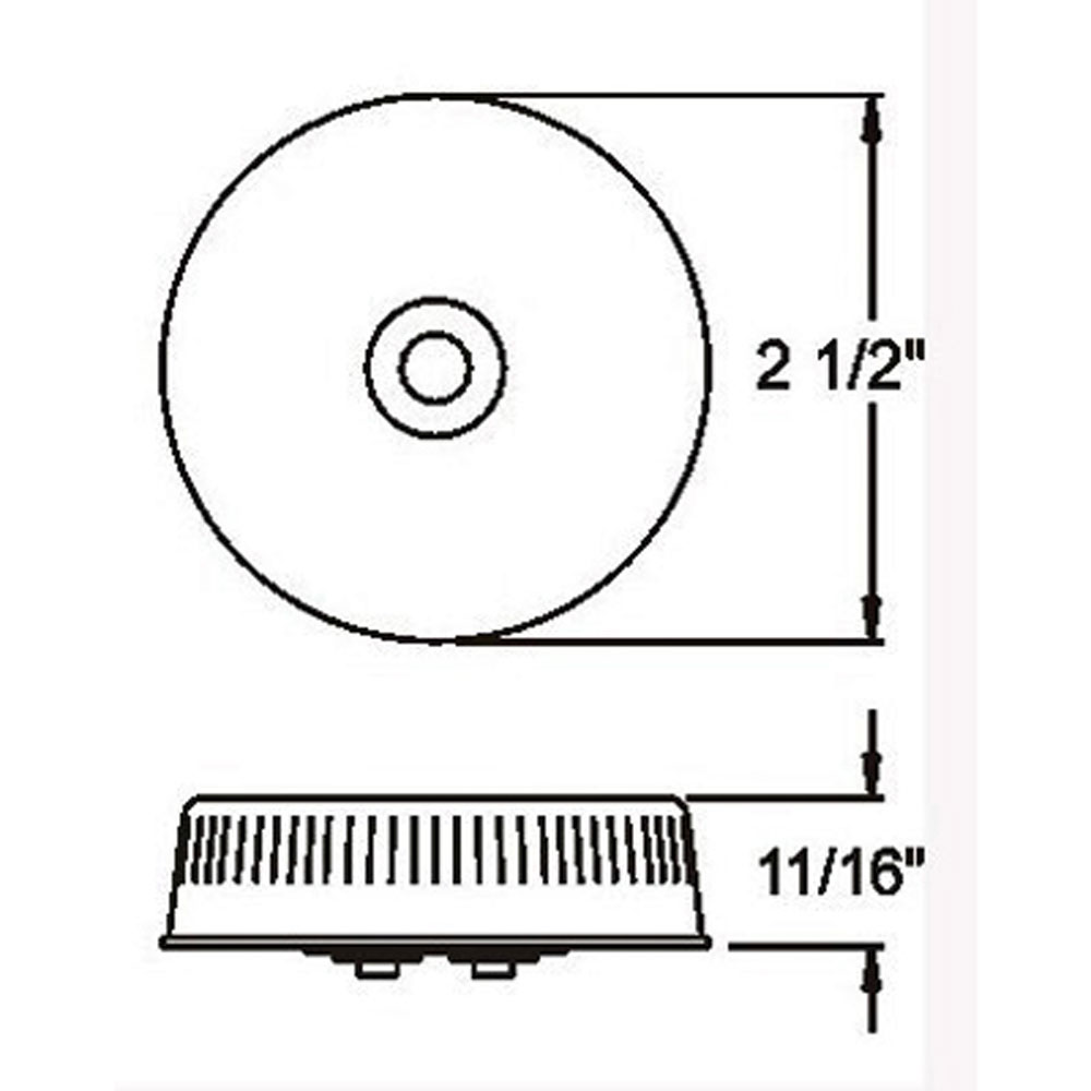 (image for) Trailer Marker Clearance Incandescent Light 2 1/2" Round Amber Reflex Dexter/Redneck #MC-57AB