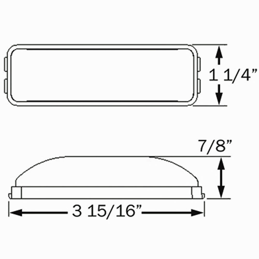 (image for) Trailer Marker Clearance Light Only Incandecent 3.94" Rectangular 1 Bulb Thinline Red Standard Dexter/Redneck #MC-65RB