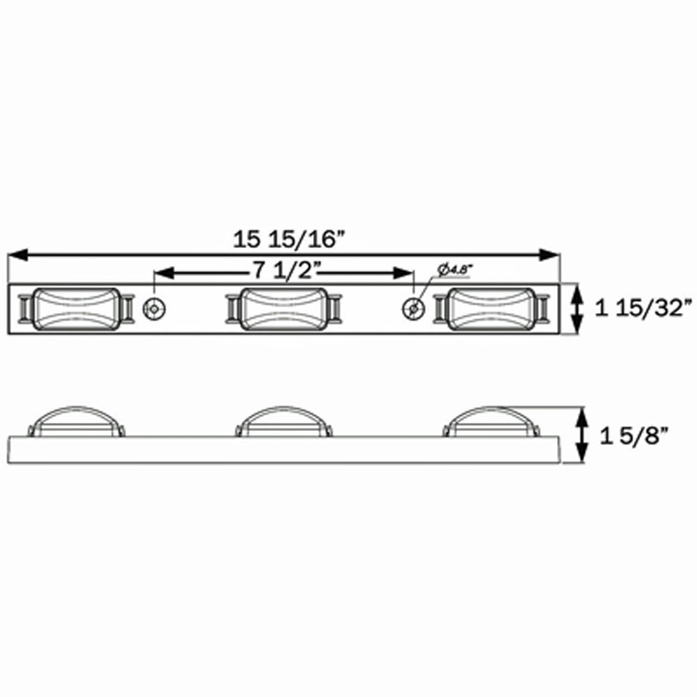 (image for) Trailer Identification Light Bar Incandescent Waterproof Red Dexter/Redneck #MC-93RB