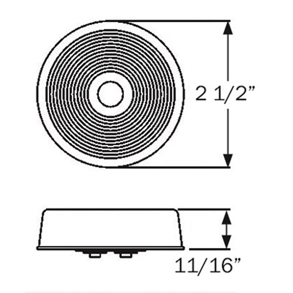 (image for) Trailer Marker Clearance Light Kit Incandescent 2 1/2" Round Amber Standard Dexter/Redneck #MC55ABK