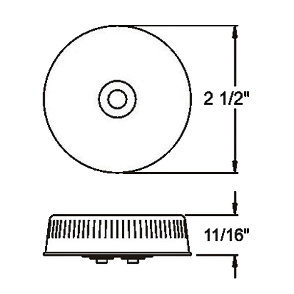 (image for) Trailer Marker Clearance Light Kit Incandescent 2 1/2" Round 1 Bulb Amber Reflex Dexter/Redneck #MC57RAK