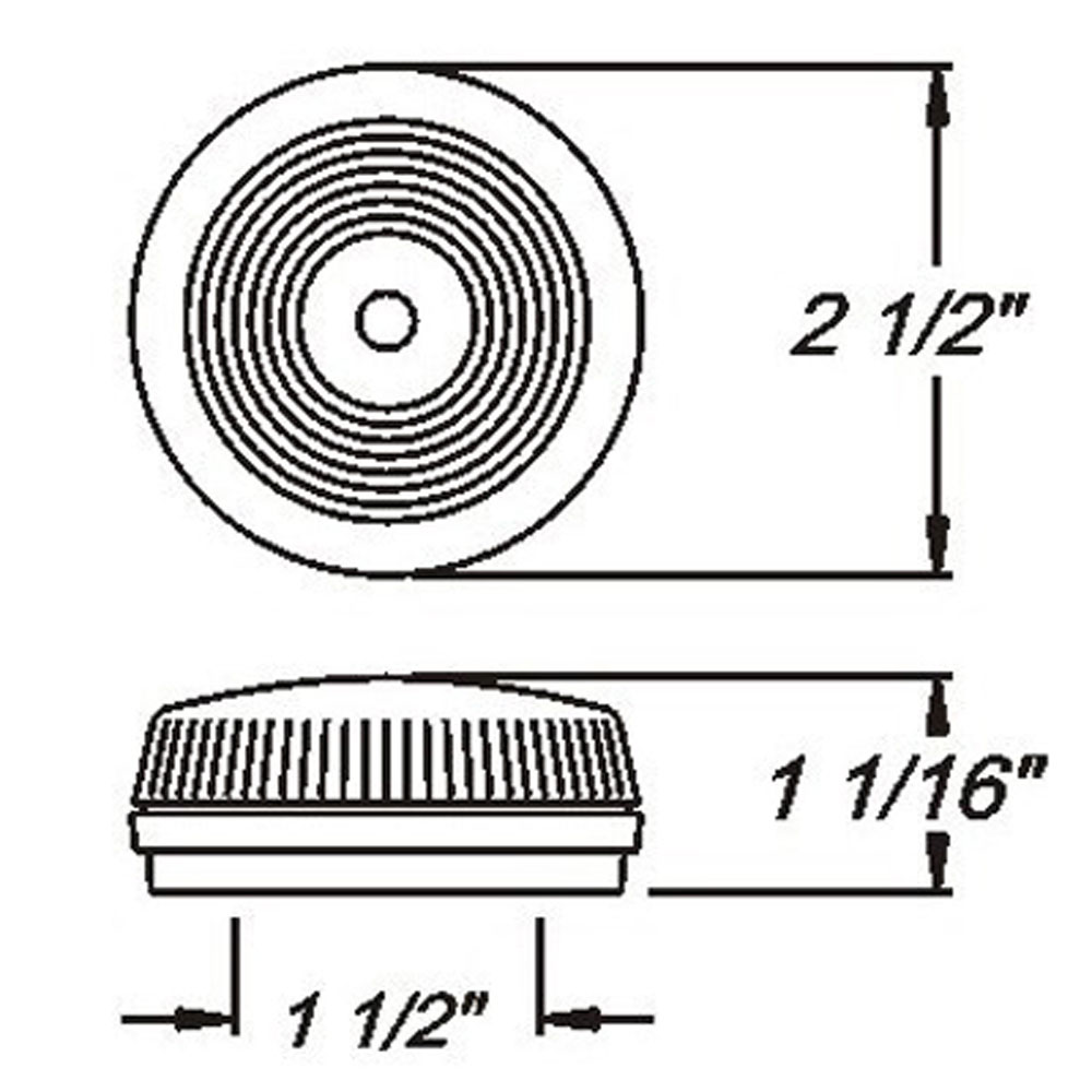 (image for) Trailer Marker Clearance Light Inc Only Incandescent 2 1/2" Round Red Standard Dexter/Redneck #MC58RS