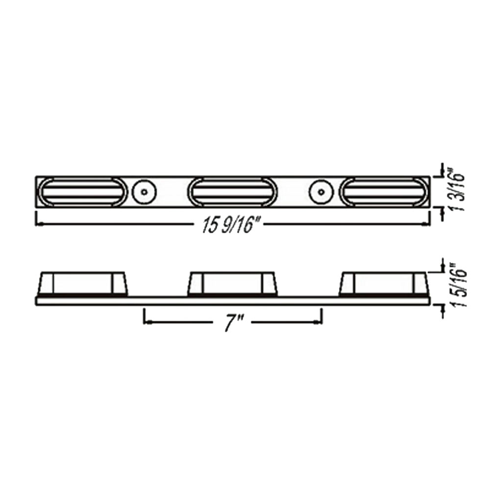 (image for) Trailer Identification Light Bar Incandescent Red Steel White Base Dexter/Redneck #MC77RB