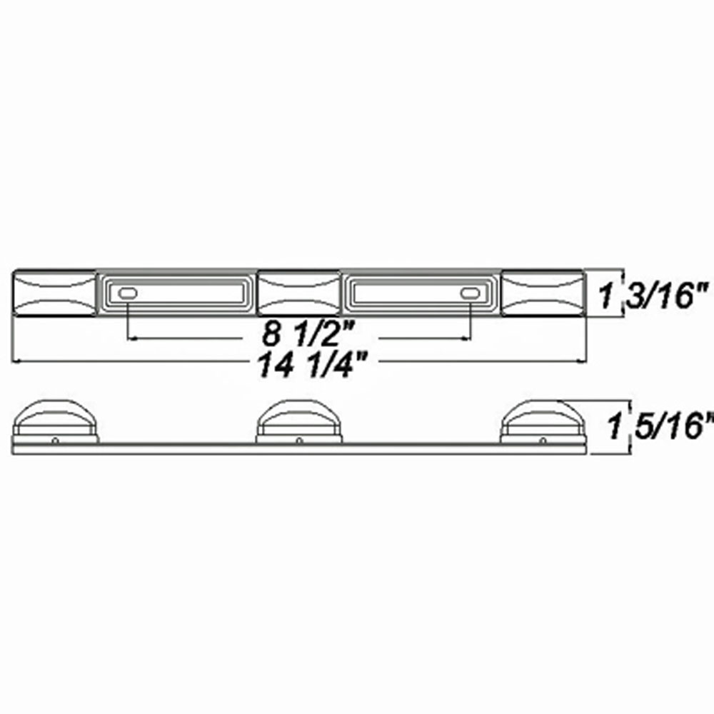 (image for) Trailer Clearance Marker Light Bar Incandescent 14.25" Rectangular Waterproof Red Dexter/Redneck #MC97RB