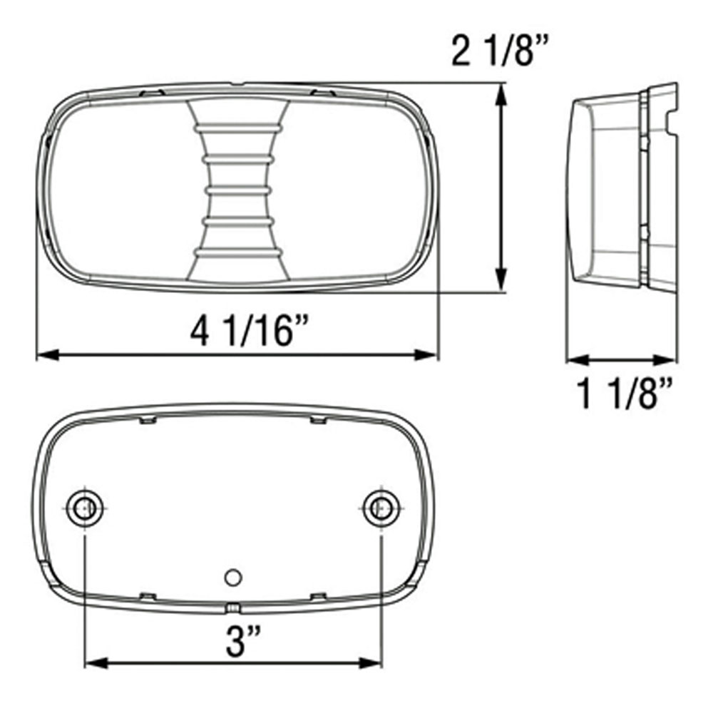 (image for) Trailer Marker Clearance Light LED 4.063" Oblong 10 Diode Red Bullseye 1 Wire Dexteer/Redneck #MCL-45RB