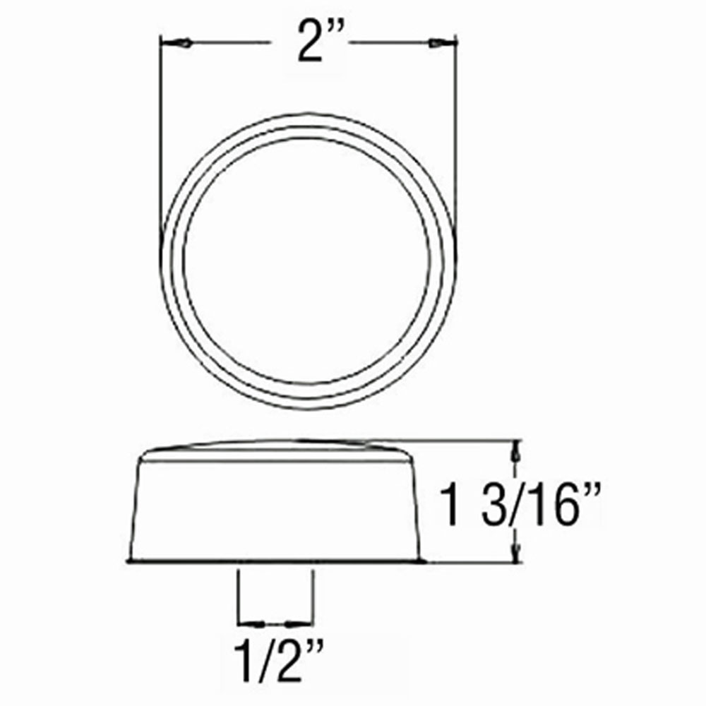 (image for) Trailer Marker Clearance Light LED 2" Round Amber Micro-Flex Dexter/Redneck #MCL-50AB