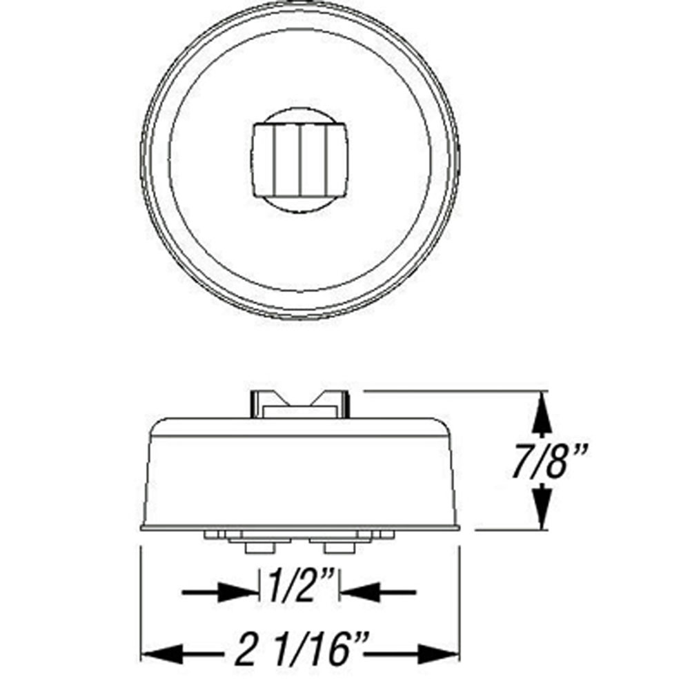 (image for) Trailer Marker Clearance Light Only LED 2" Round Amber 5 Diode Standard Dexter/Redneck #MCL54AB