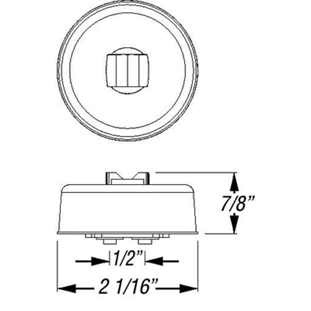 (image for) Trailer Marker Clearance Light Only LED 2" Round 5 Diode Red Standard Dexter/Redneck #MCL-54RB