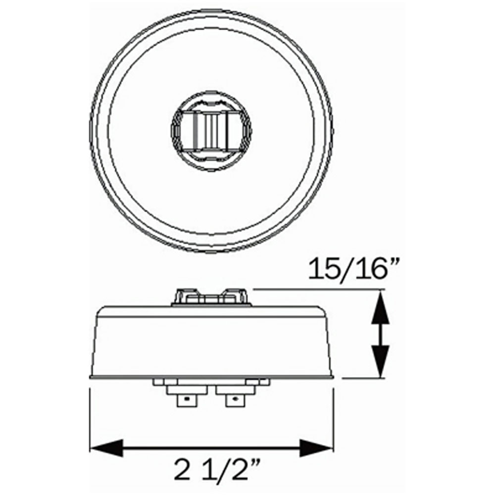 (image for) Trailer Marker Clearance Light Only LED 2 1/2" Round 7 Diode Amber Standard Dexter/Redneck #MCL-58AB