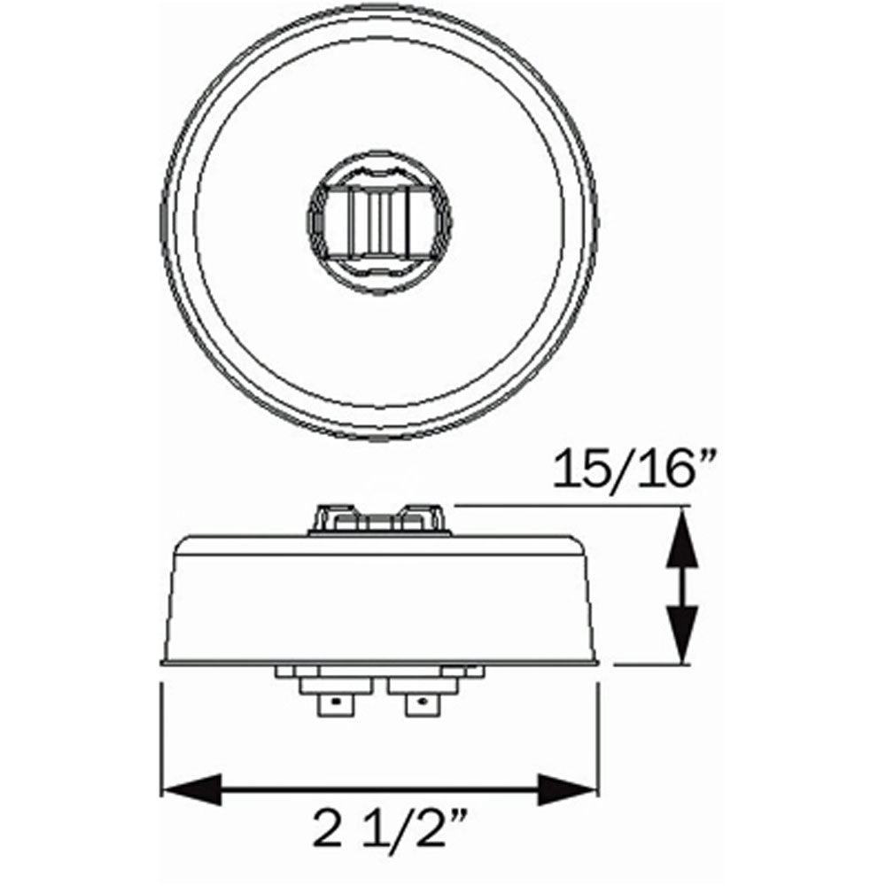 (image for) Trailer Marker Clearance Light Only LED 2 1/2" Round 7 Diode Red Standard Dexter/Redneck #MCL-58RB