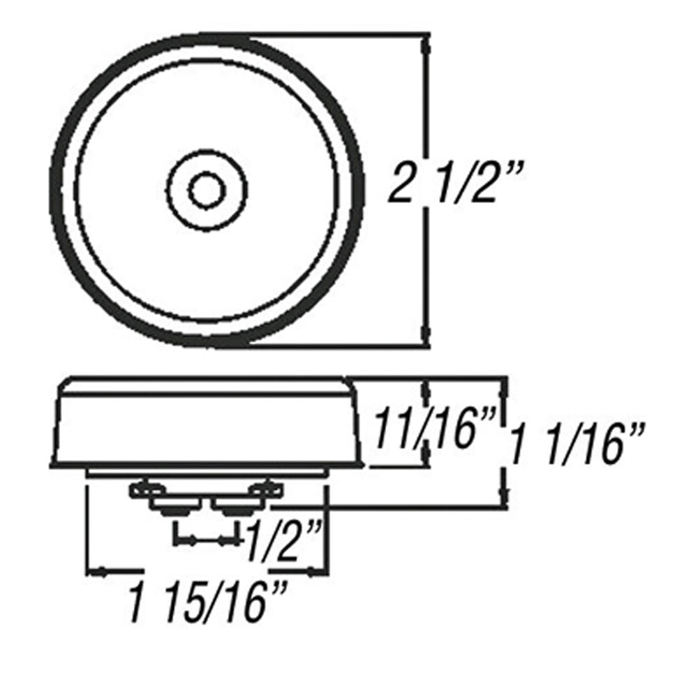 (image for) Trailer Marker Clearance Light LED 2 1/2" Round Red Reflex Dexter/Redneck #MCL-59RB