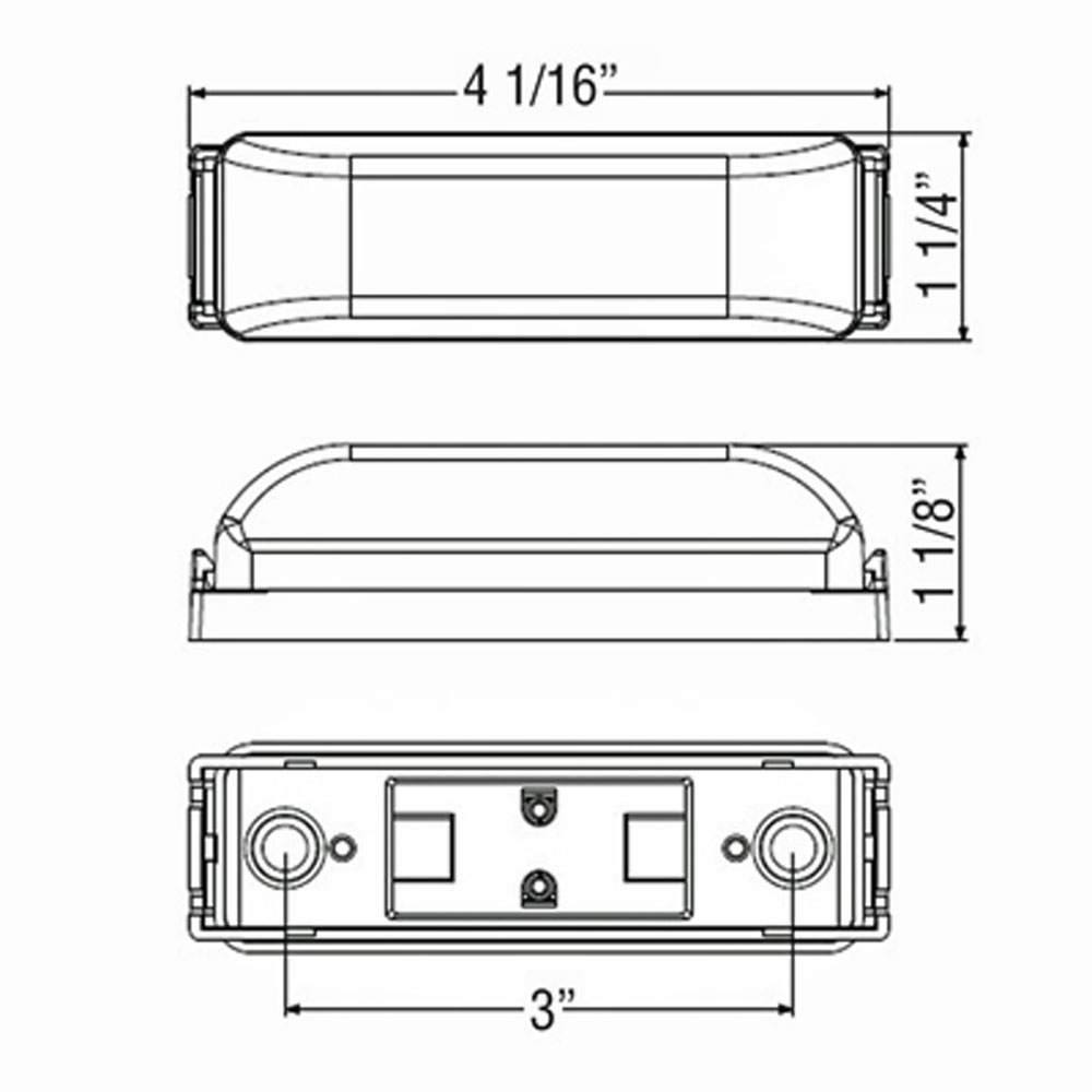 (image for) Trailer Marker Clearance Light LED 4.03" Amber Thinline Micro-Flex DexterRedneck #MCL-63AB