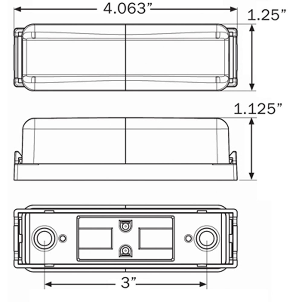 (image for) Trailer Marker Clearance Light Kit LED 4" Rectangular Thinline 10 Bulb Amber/Red Dexter/Redneck #MCL-67ARB