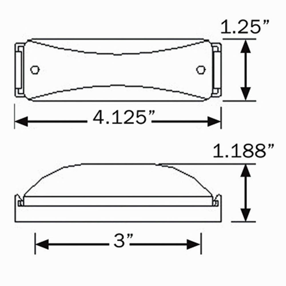 (image for) Trailer Marker Clearance Light Kit LED 4.13" Rectangular Thinline Red Standard Dexter/Redneck #MCL-67RB