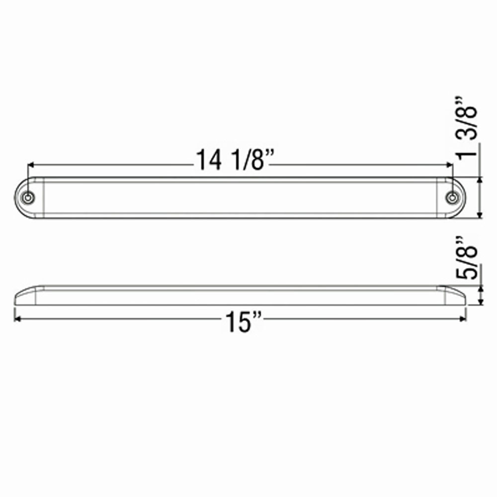 (image for) Trailer Identification Light Bar LED 14.125" 3 Diode Ultra Thin Waterproof Red Dexter/Redneck #MCL-70RB