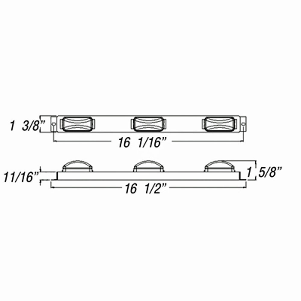 (image for) Trailer Identification Light Bar LED 15.938" 9 Diode Waterproof Red Dexter/Redneck #MCL-93RB