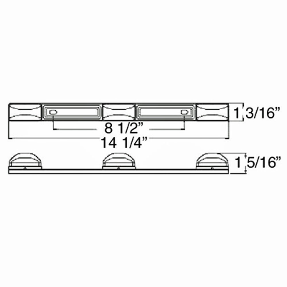 (image for) Trailer Identification Light Bar LED 14.25" 9 Diode Waterproof Red Dexter/Redneck #MCL-97RB