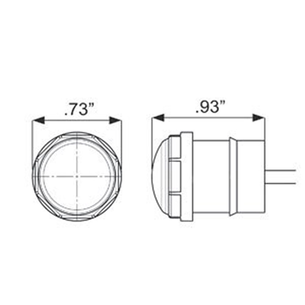 (image for) Trailer Marker Clearance Light Kit LED 3/4 Round 1 Diode Amber Standard Dexter/Redneck #MCL10AKB