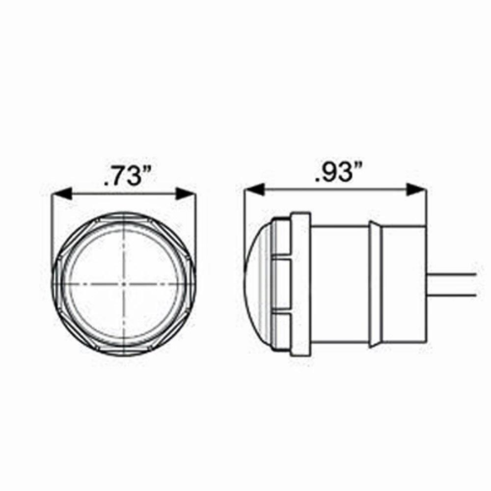 (image for) Trailer Marker Clearance Light Kit 3/4" Round 1 Diode Red Standard Dexter/Redneck #MCL10RKB