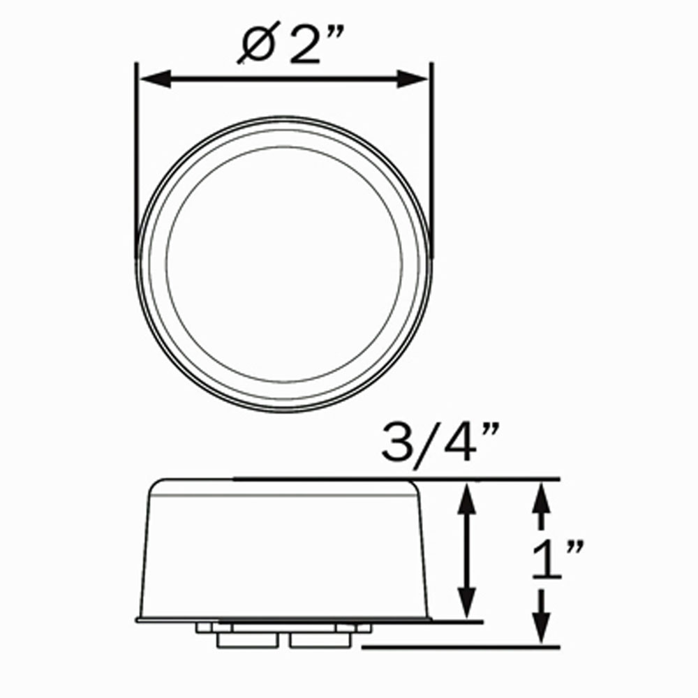 (image for) Trailer Marker Clearance Light Only LED 2" Round 6 Diode Amber Glolight Dexter/Redneck #MCL155AB