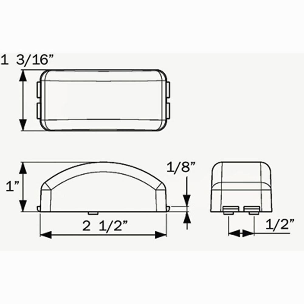 (image for) Trailer Marker Clearance Light Kit LED 2.5" Mini Thinline Amber Microflex Dexter/Redneck #MCL191AB