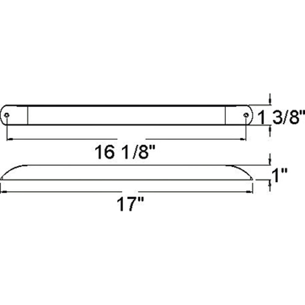(image for) Trailer Identification Light Bar LED 17" 3 Diode Waterproof Red Dexter/Redneck #MCL78RB