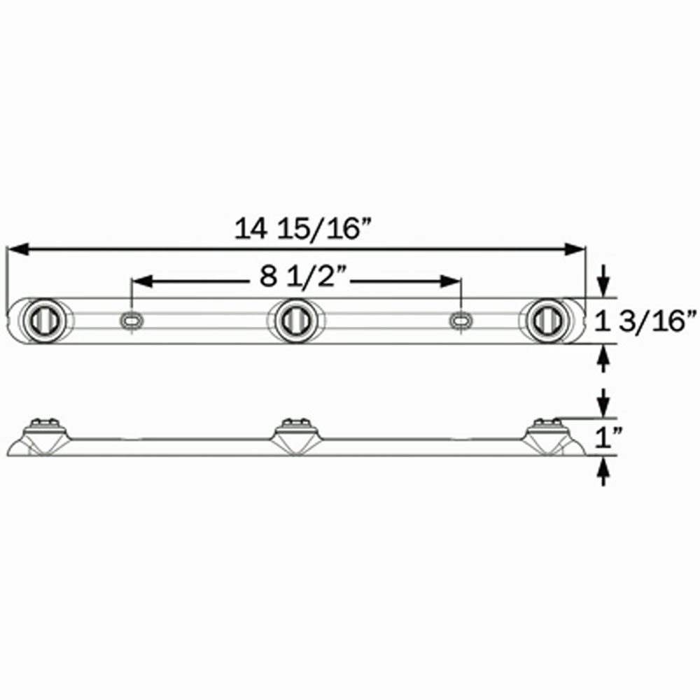 (image for) Trailer Identification Light Bar LED 14.938" 3 Diode Waterproof Red Dexter/Redneck #MCL922RB