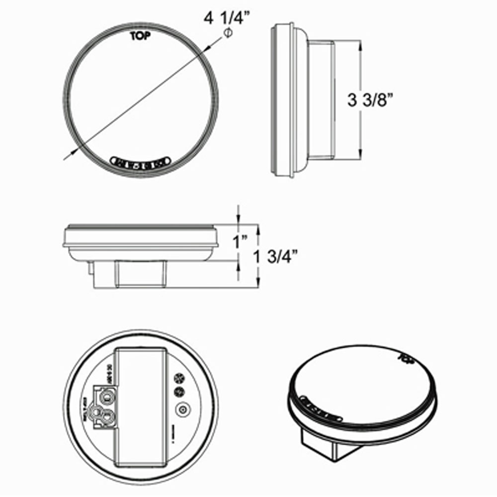 (image for) Trailer Warning Lamp LED 2 Function 4" Round 22 Diode Amber Dexter/Redneck #SLL43AB2