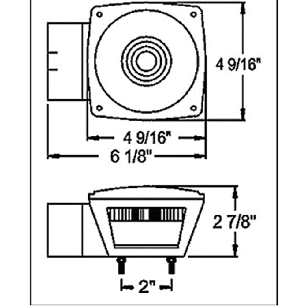 (image for) Stop/Turn/Tail Light Incandescent 4.5" Square Standard Right Hand Red Dexter/Redneck #ST-2RB