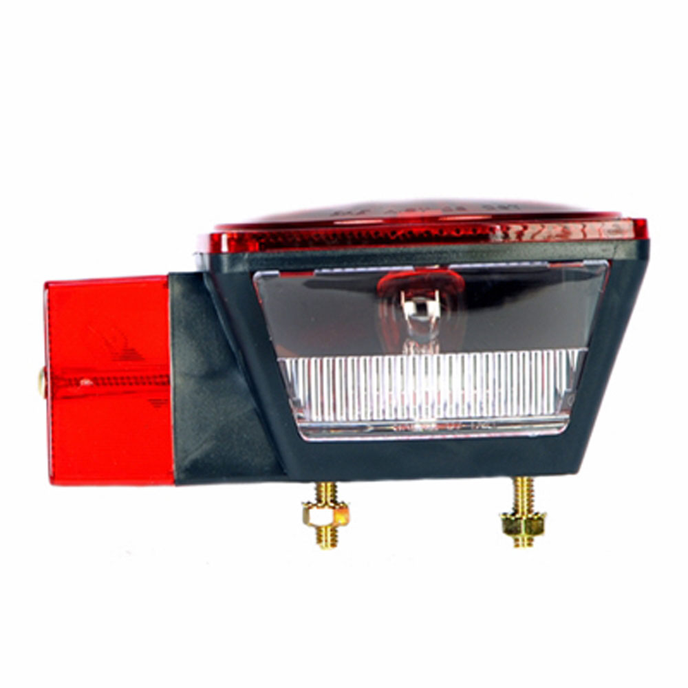 (image for) Trailer Stop/Turn/Tail Light With License Plate Light Incandescent 4.5" Square Standard Left Hand Red Dexter/Redneck #ST-3RB