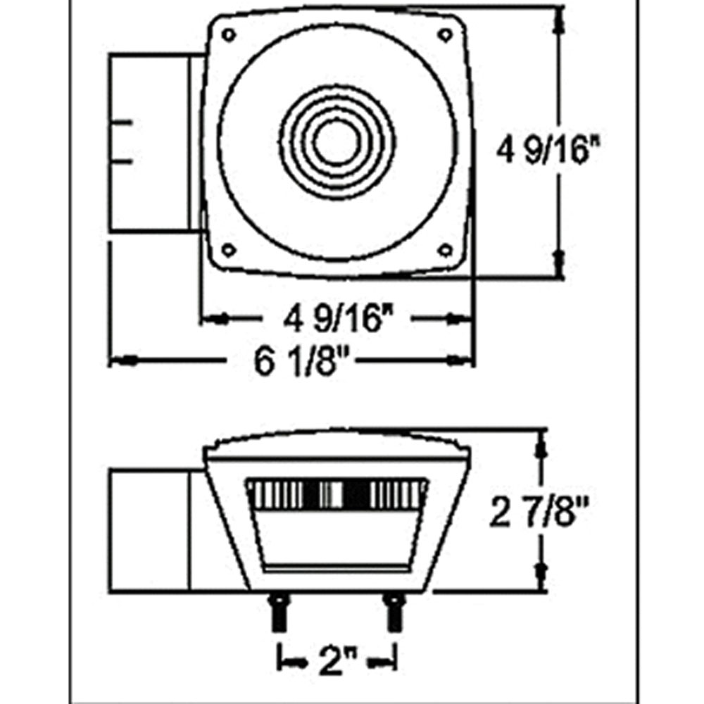 (image for) Trailer Stop/Turn/Tail Light With License Plate Light Incandescent 4.5" Square Standard Left Hand Red Dexter/Redneck #ST-3RB