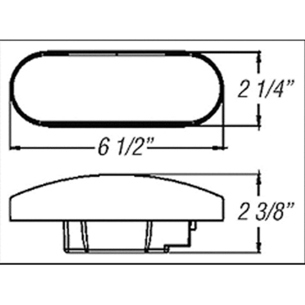 (image for) Trailer Stop/Turn/Tail Light Incandescent 6'' Oval 2 Bulb Red Standard Dexter/Redneck #ST-70RB