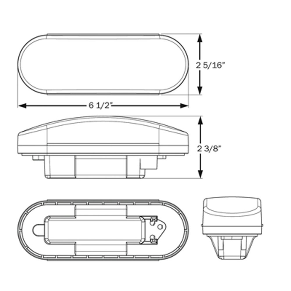 (image for) Trailer Stop/Turn/Tail Kit Incandescent 6'' Oval Red Standard Dexter/Redneck #ST-74RB