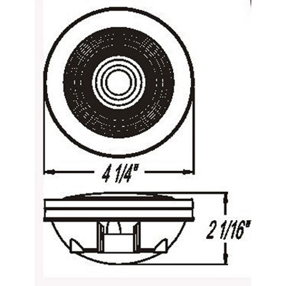 (image for) Trailer Stop/Turn/Tail Light Only Incandescent 4'' Round Red Reflex Lens Dexter/Redneck #ST46RB
