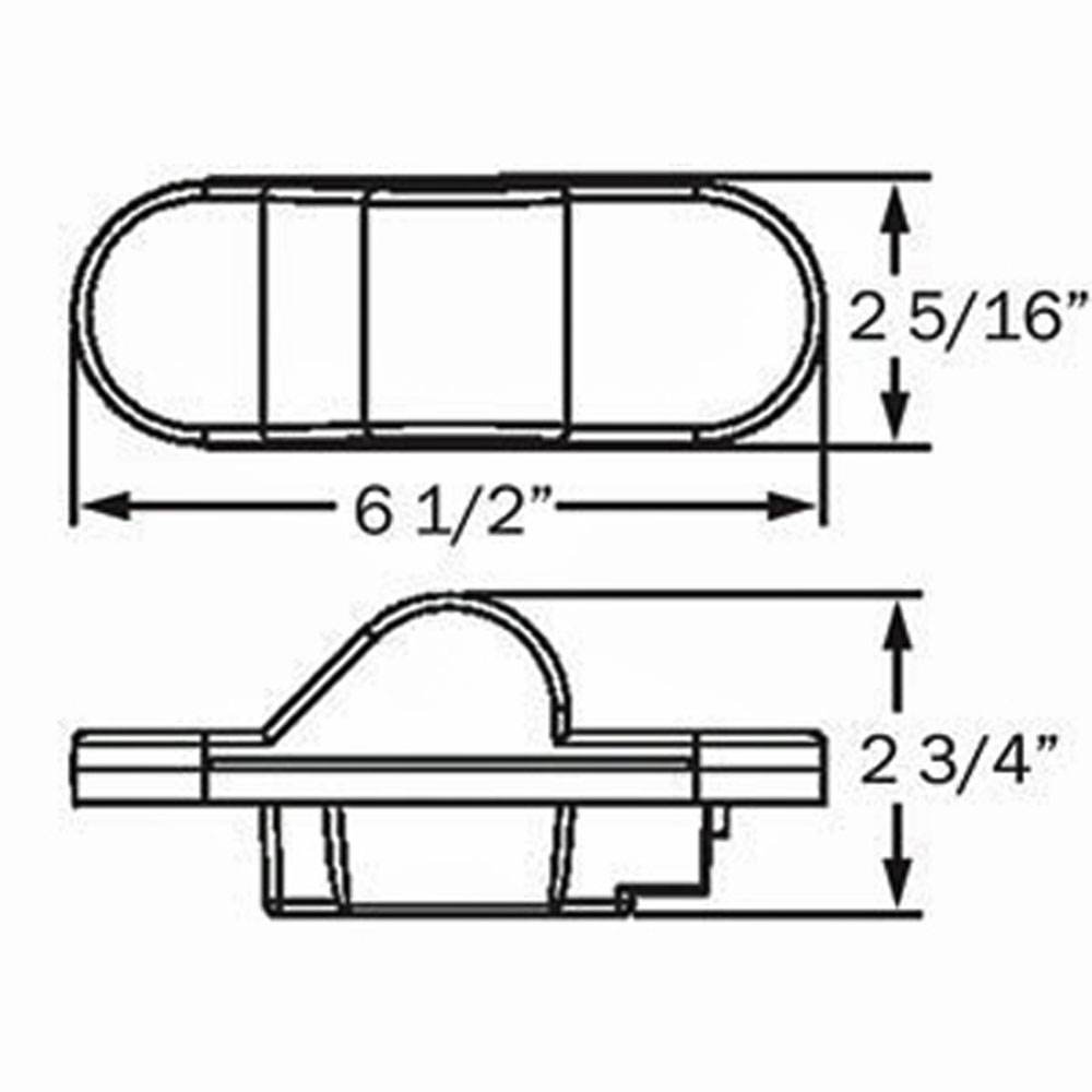 (image for) Trailer Park/Turn Light Kit Incandescent 6'' Oval 1 Bulb Amber Mid-Ship Dexter/Redneck #ST75ABK