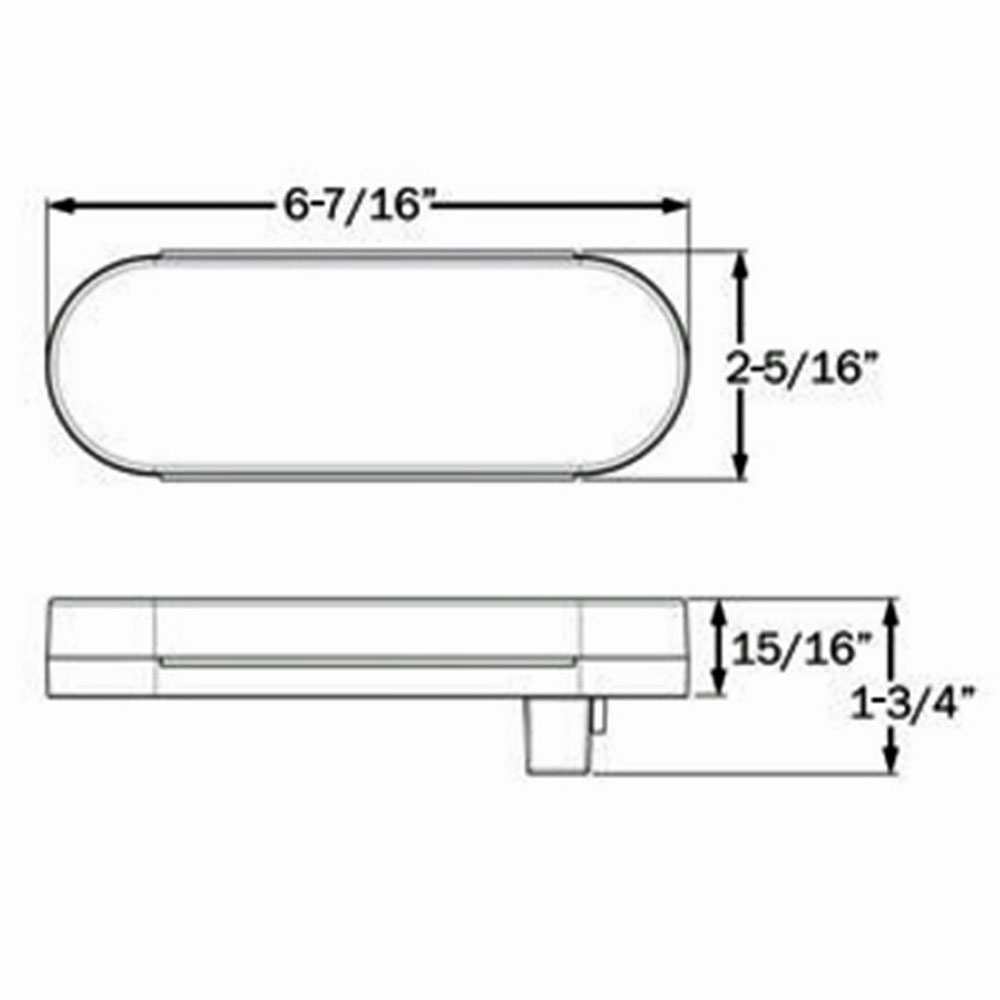(image for) Trailer Stop/Turn/Tail Light Only LED 6'' Oval 22 Diode Glolight Dexter/Redneck #STL-111RB