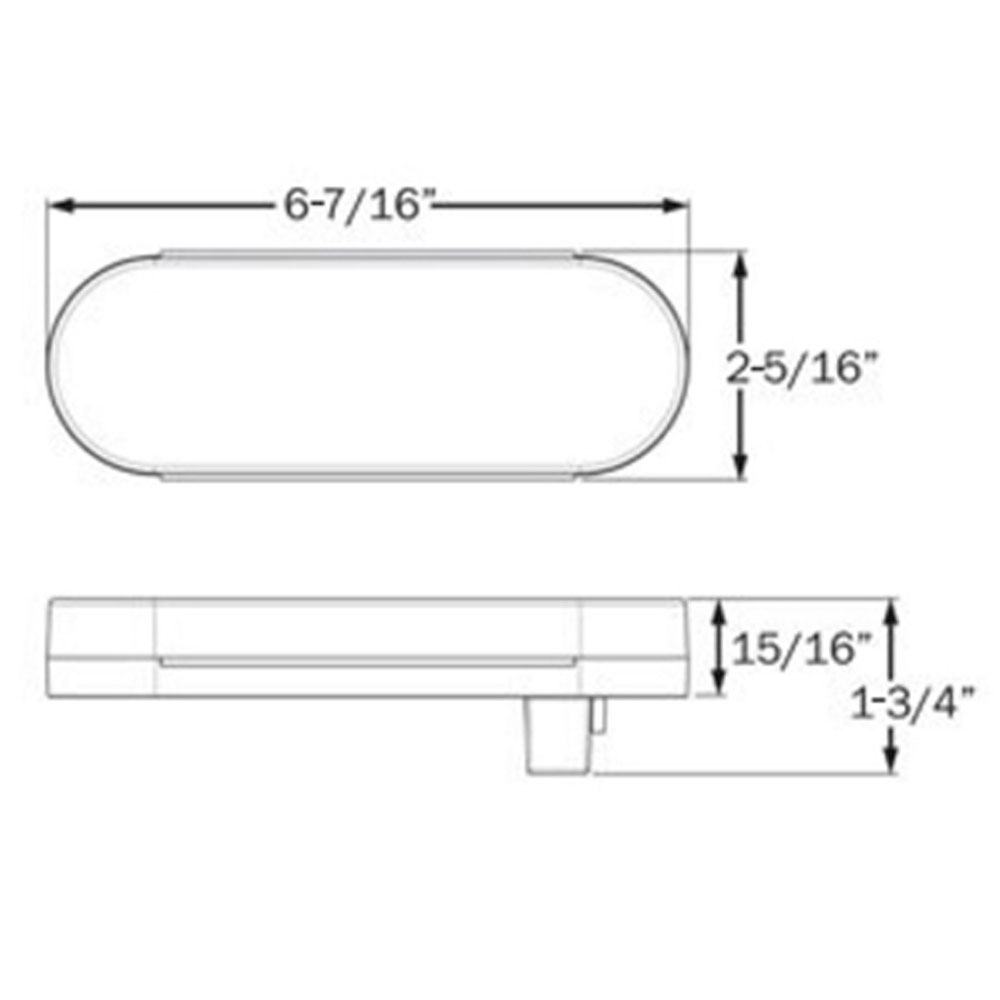 (image for) Trailer Stop/Turn/Tail Light Only LED 6'' Oval 22 Diode Glolight Red/Clear Dexter/Redneck #STL-111RCB