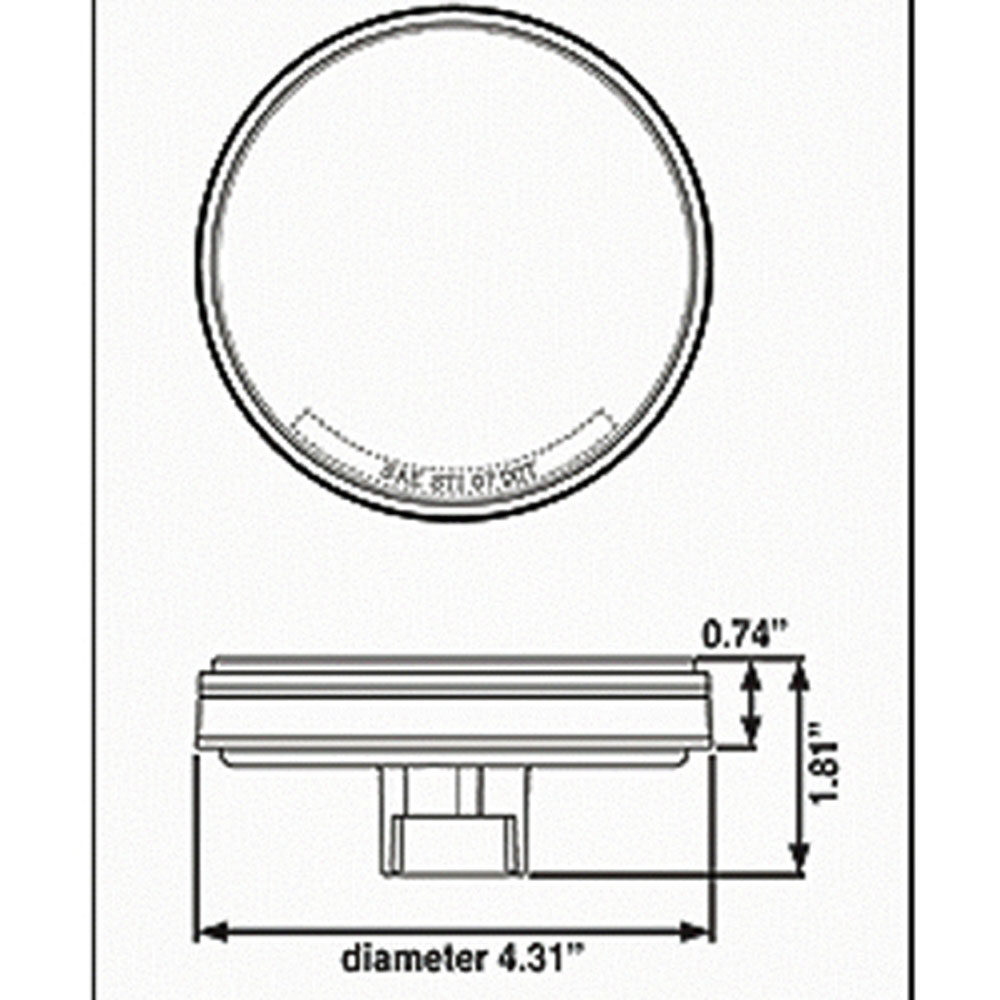 (image for) Trailer Stop/Turn/Tail Light LED 7 Diode 4'' Round Red Fleet Dexter/Redneck #STL-13RB