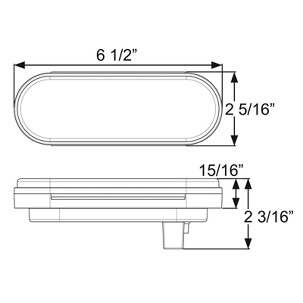 (image for) Trailer Park/Turn Light LED 6'' Oval Amber Micro-Flex Dexter/Redneck #STL-22AB