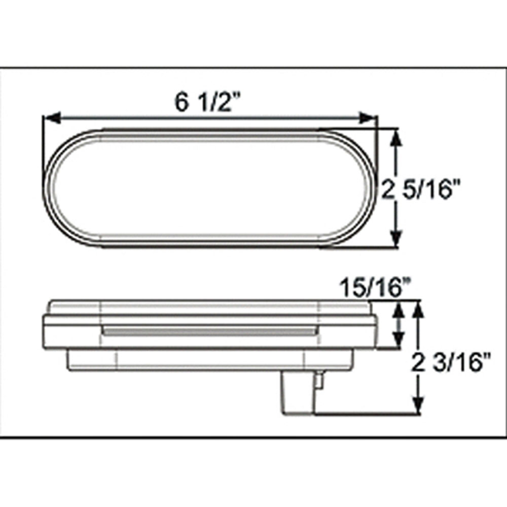 (image for) Trailer Stop/Turn/Tail Light Kit 6'' Oval 12 Bulb Micro-Flex Dexter/Redneck #STL-22RBK
