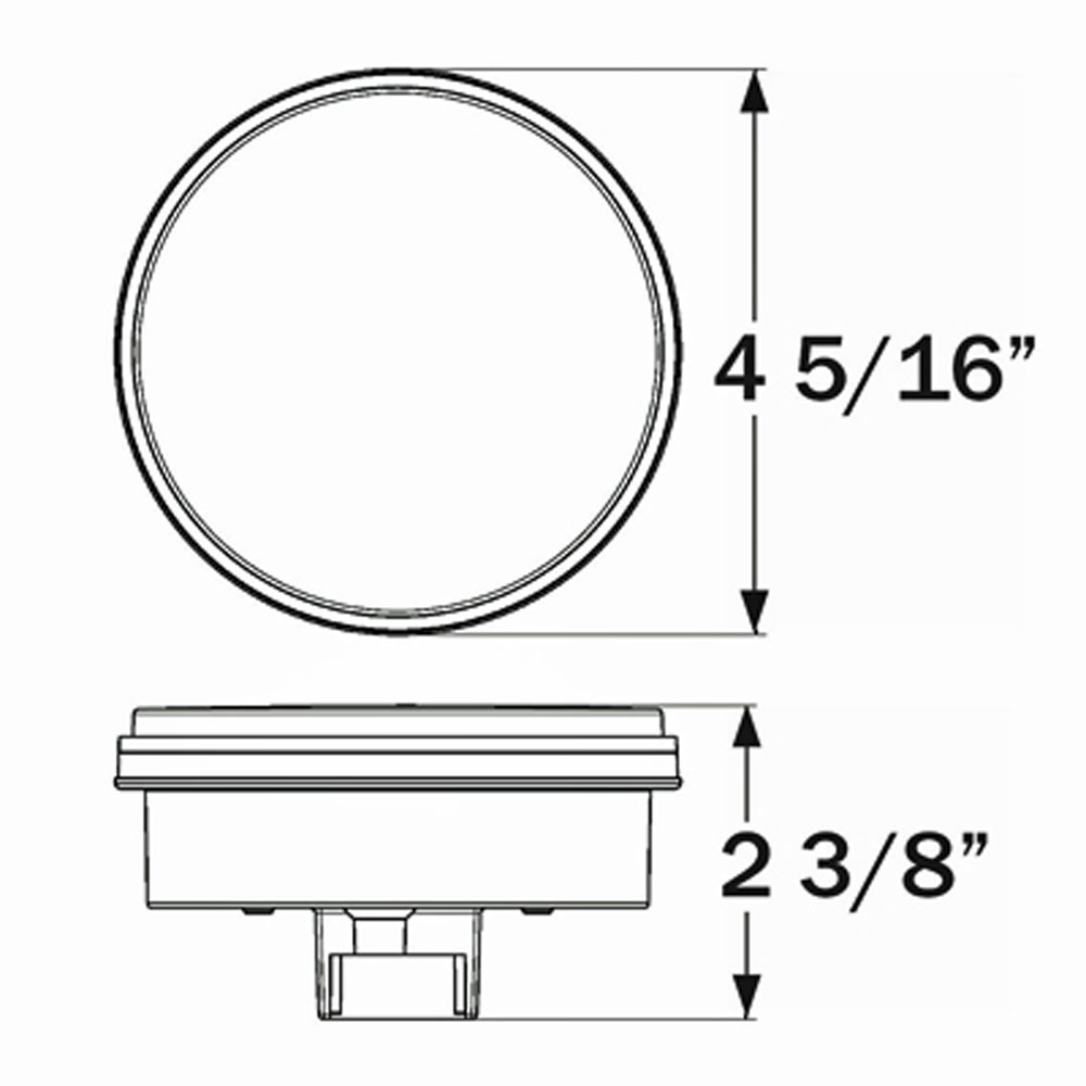 (image for) Trailer Stop/Turn/Tail Light LED 4'' Round Red Micro-Flex Dexter/Redneck #STL-23RB