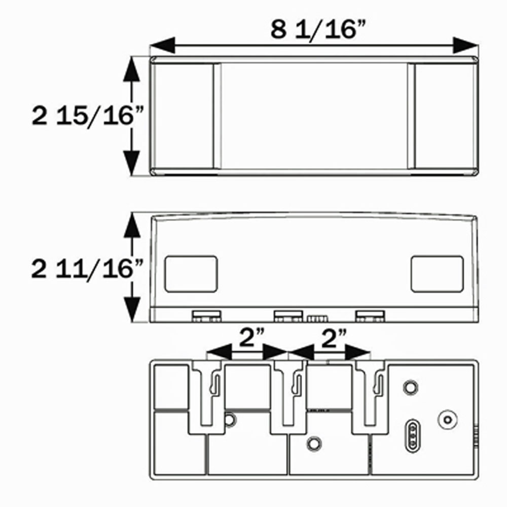 (image for) Marine Trailer Stop/Turn/Tail Light Only LED 8" Rectangle 14 Diode Red Right Hand Dexter/Redneck #STL26RB