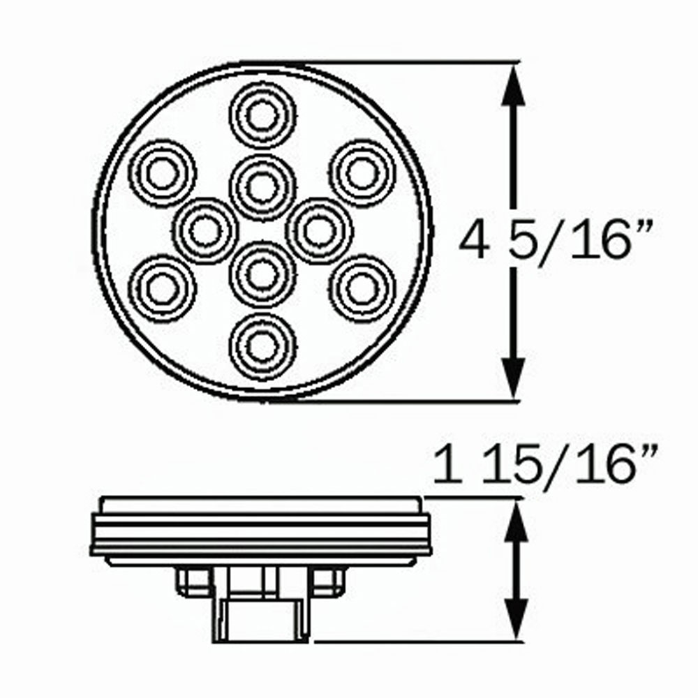 (image for) Trailer Stop/Turn/Tail Light Kit LED 10 bulb 4'' Round Red Standard Dexter/Redneck #STL-43RBK
