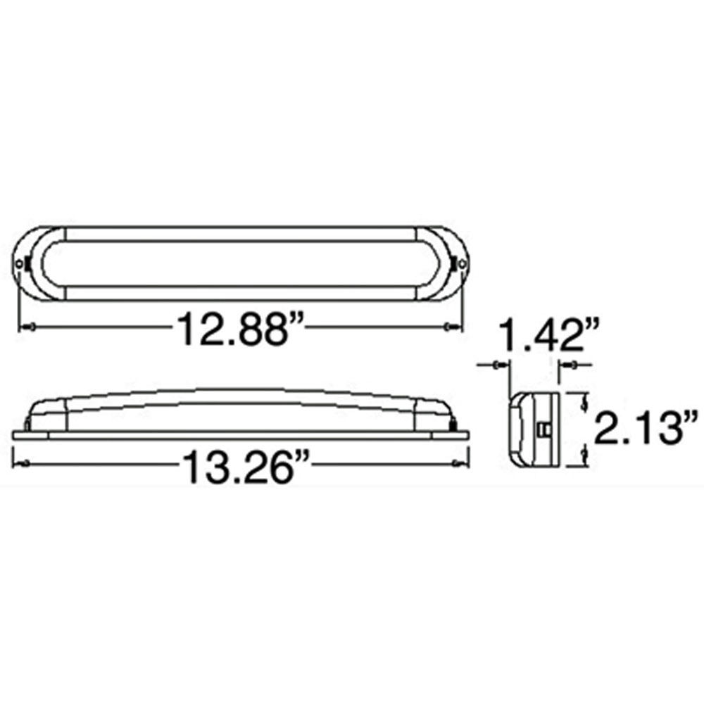 (image for) Trailer Stop/Turn/Tail Bar Light LED 12.88" Red Thinline Dexter/Redneck #STL-76RB