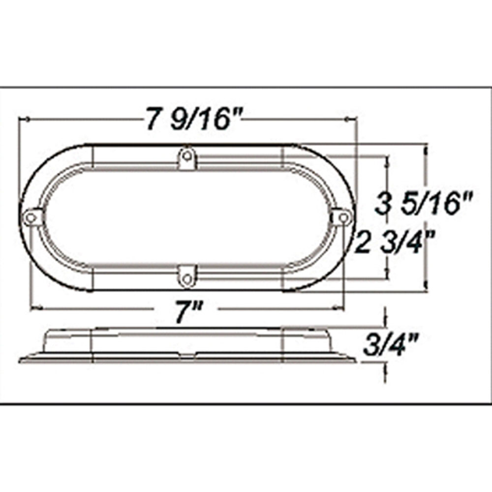 (image for) Trailer Stop/Turn/Tail Light Only LED 6'' Oval 10 Diode Red Standard Dexter/Redneck #STL-78RB